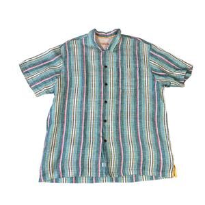 Tommy Bahama 100% Linen Short Sleeve Button Up Shirt US Men's XXL
